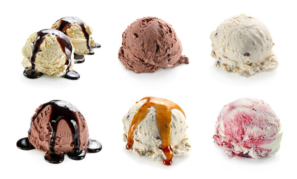 Ice cream scoops collage