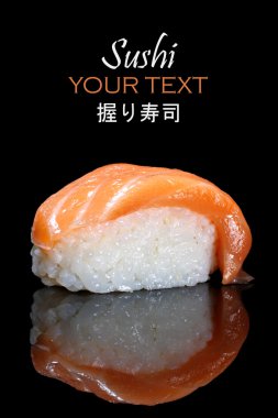 Nigiri sushi - Japanese cuisine with sushi rice and fresh salmon clipart