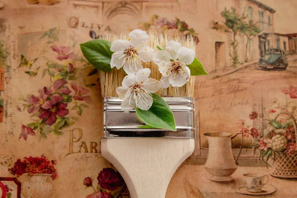 Spring Still Life Paintbrush Flowers — Stock Photo, Image