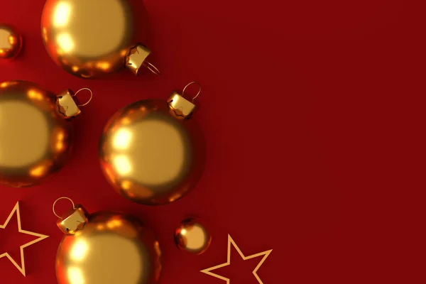 Vrolijk Kerstfeest Nieuwjaar 2022 Presenteert Concept Rode Geschenkdozen Gouden Bal — Stockfoto
