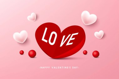 Sevgililer Günü afiş tasarımın kutlu olsun. vektör illüstrasyonu