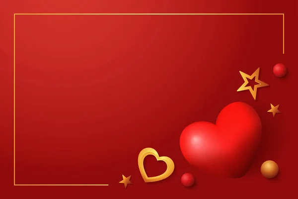 Diseño Banner Feliz Día San Valentín Vista Superior Ilustración Vectorial — Archivo Imágenes Vectoriales