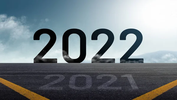Щасливий Новий Рік 2022 Року Дорога 2022 Року Концепція Цілей — стокове фото