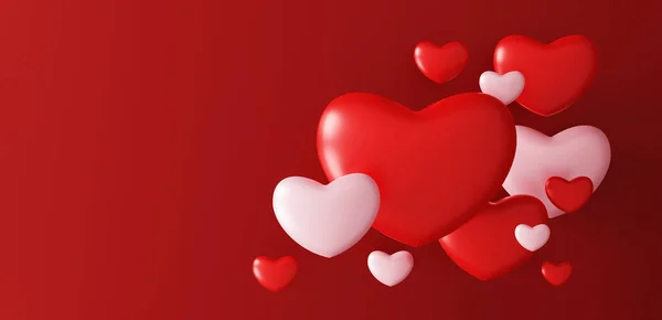 Щасливий День Валентина Фону Декоративний Святковий Єкт Формі Серця Любовних — стокове фото