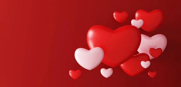 Happy Valentine Day Background Decorative Festive Object Heart Shaped Love — Stock Photo, Image