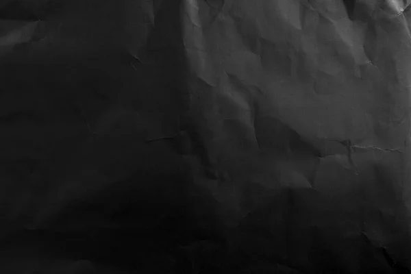 Black Wrinkled Paper Texture Background Top View — Stockfoto