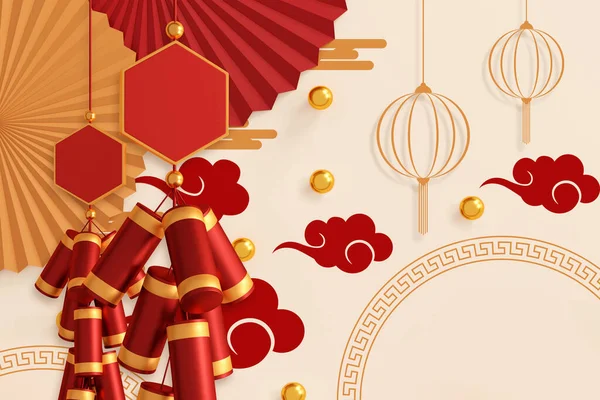 Happy Chinese New Year 2022 Banner Design Year Tiger Space — Stockfoto