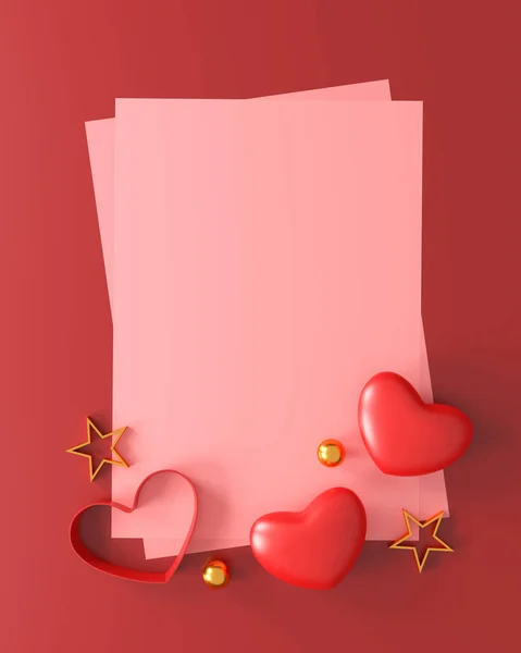 Happy Valentine Day Background Decorative Festive Object Heart Shaped Silver — 스톡 사진
