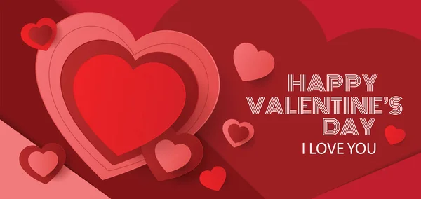 Diseño Banner Feliz Día San Valentín Ilustración Vectorial — Archivo Imágenes Vectoriales