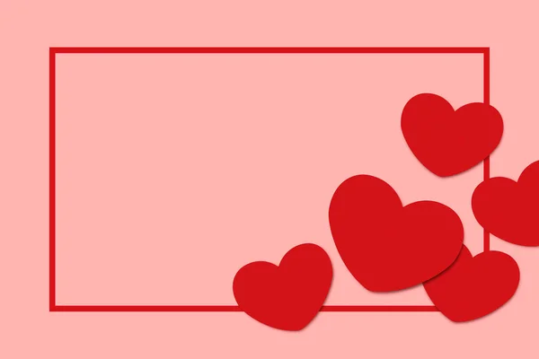Glücklicher Valentinstag Hintergrund Dekoratives Festobjekt Herzförmiges Papier Auf Rosa Hintergrund — Stockfoto
