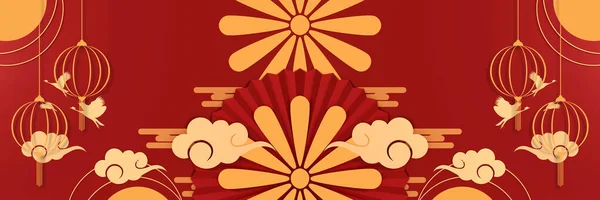 Gelukkig Chinees Nieuwjaar Banner Ontwerp Jaar Van Tijger Ruimte Voor — Stockfoto