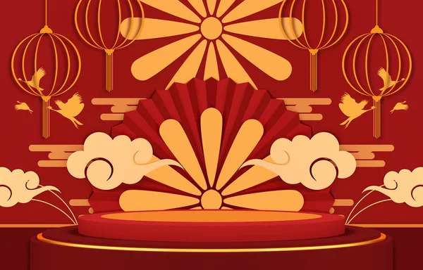 Счастливый Китайский Дизайн Новогоднего Баннера Год Тигра Пространство Текста Китайский — стоковое фото