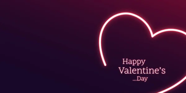 Gelukkige Valentijnsdag Neon Achtergrond Kleur Ontwerp Met Gloeiende Neon Letters — Stockfoto