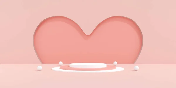 Heureux Concept Saint Valentin Fond Rose Style Minimal Pour Présentation — Photo