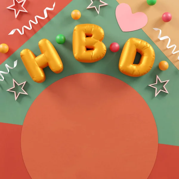 Happy Birthday Celebration Design Greeting Card Poster Banner Mock Templates — Fotografia de Stock