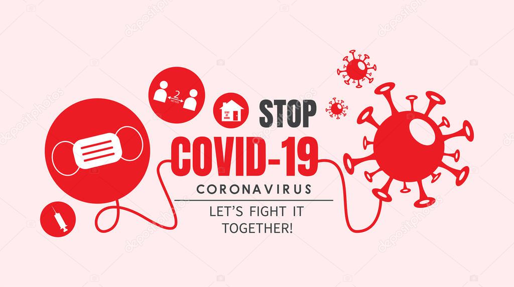 stop covid-19 (coronavirus) banner design