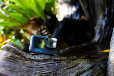 Chiang Rai, Tayland - 25 Mayıs 2022 GoPro Kahraman 10 Black. aksiyon kamerası.