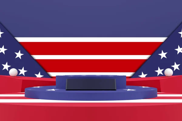 Modern Mockup Podium Display Verenigde Staten Van Amerika Display Banner — Stockfoto