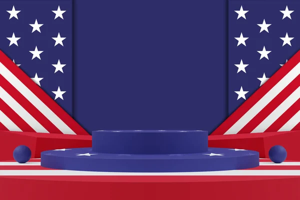 Modern Mockup Podium Display Verenigde Staten Van Amerika Display Banner — Stockfoto