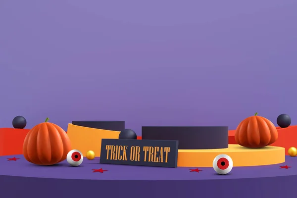 Halloween Background Podium Product Display Geometric Podium Product Display Illustration — Zdjęcie stockowe