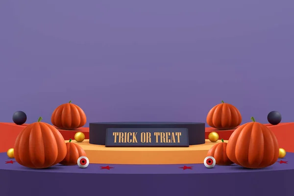 Halloween Background Podium Product Display Geometric Podium Product Display Illustration — Stok fotoğraf