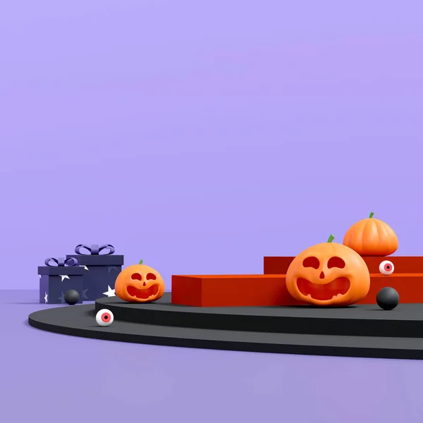 Halloween Background Podium Product Display Geometric Podium Product Display Illustration — Stock Fotó