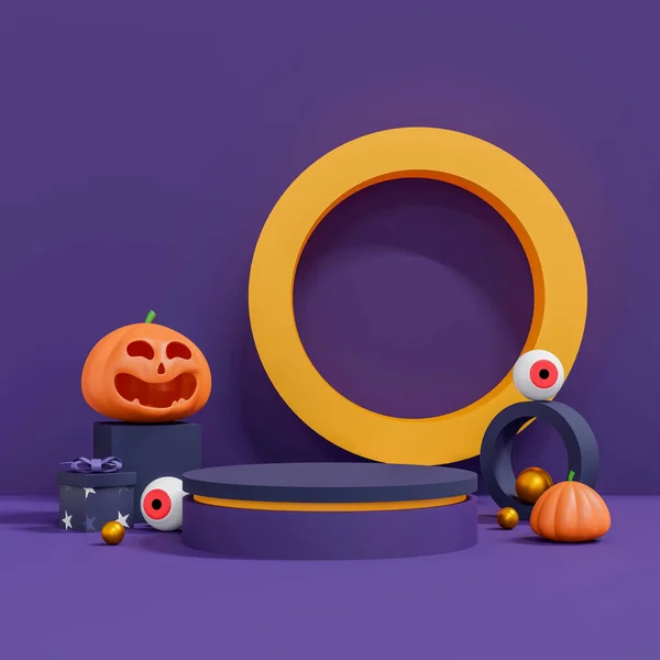 Halloween Background Podium Product Display Geometric Podium Product Display Illustration — Fotografia de Stock