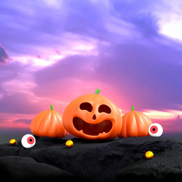 halloween background with podium for product display. geometric podium for product display. 3d illustration