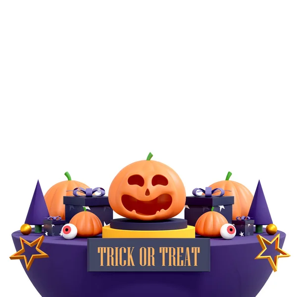 Halloween Sütőtök Fehér Háttér Üdvözlőlap Banner Poszter Blog Cikk Közösségi — Stock Fotó