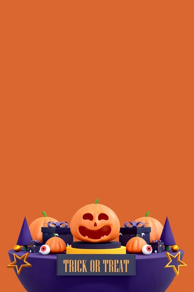 Halloween Background Colorful Podium Stage Red Purple Platform Stage Show — Stok fotoğraf