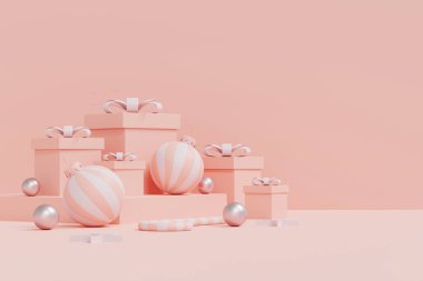 Mutlu Noeller ve mutlu yeni yıl afişleri tasarımı, poster ve kapak tasarımı geçmişi. Fotokopi alanı olan Noel stüdyosu ürün sergisi. 3B illüstrasyon