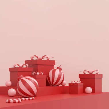 Mutlu Noeller ve mutlu yeni yıl afişleri tasarımı, poster ve kapak tasarımı geçmişi. Fotokopi alanı olan Noel stüdyosu ürün sergisi. 3B illüstrasyon