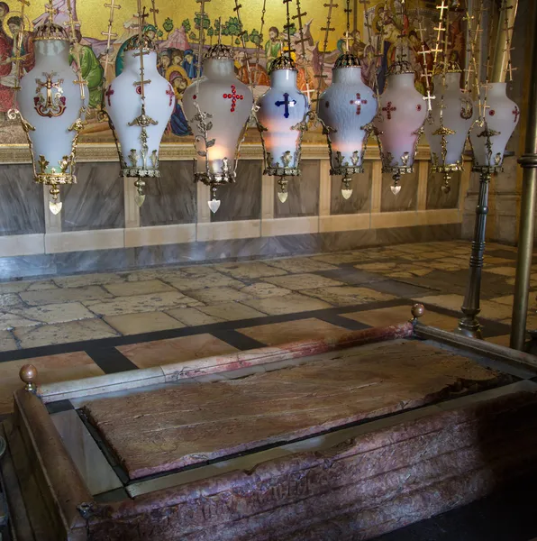 The Stone of Unction - Anointing in the Jesus Tomb — Stock Photo, Image