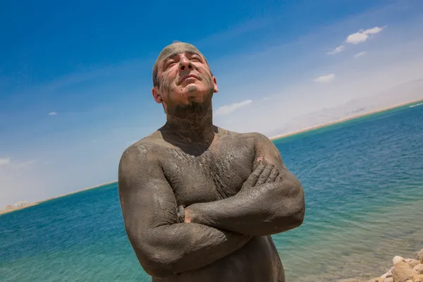 Tratamento de doenças da pele com lama do Mar Morto — Fotografia de Stock