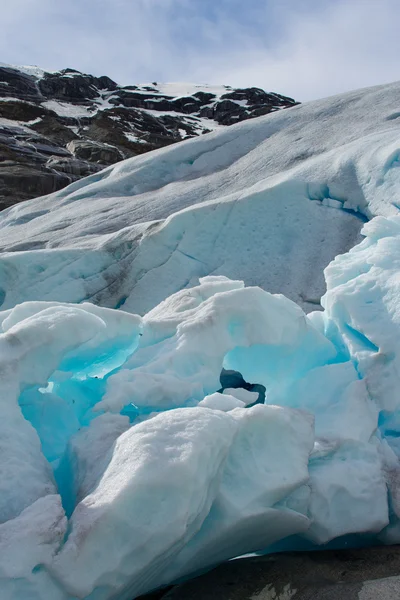 Κοντινό πλάνο του παγετώνα nigardsbreen (Νορβηγία) — Stok fotoğraf