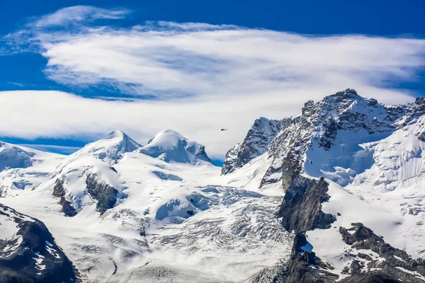 Mountaineerin Breithorn West Alps Schweiz Monte Rosa Toppar — Stockfoto