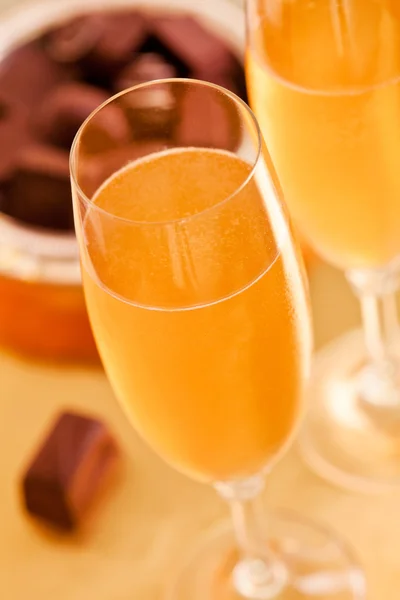 Champagne e cioccolato — Foto Stock