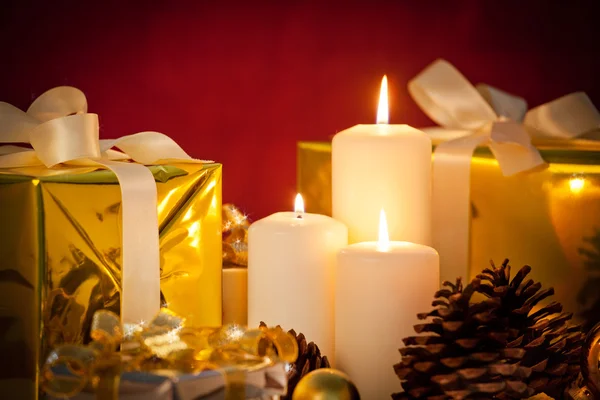 Tarjeta de velas de Navidad —  Fotos de Stock