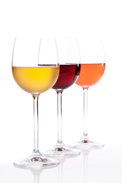 Vino Bianco Rosso e Rosato — Foto Stock