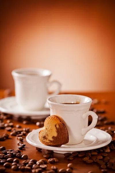 Café con corazón — Foto de Stock