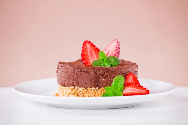 Chocolate And Strawberries Dessert — Stock Photo, Image