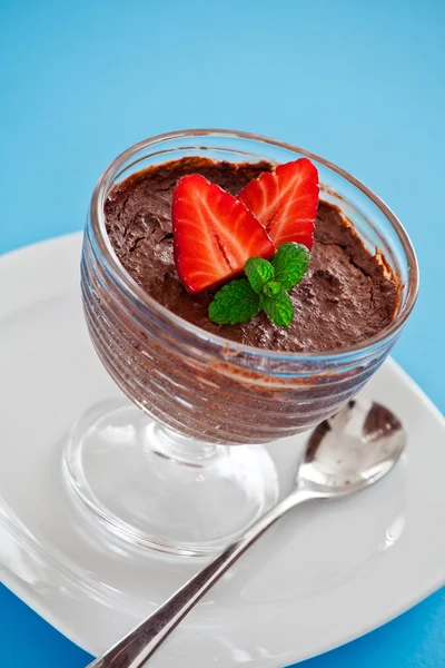 Sobremesa de mousse de chocolate — Fotografia de Stock