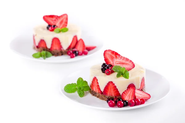 Cream And Red Fruits Dessert — Stock Photo, Image