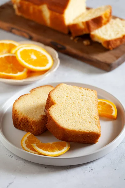 Slices Homemade Cake Oragnic Oranges — Stock Photo, Image