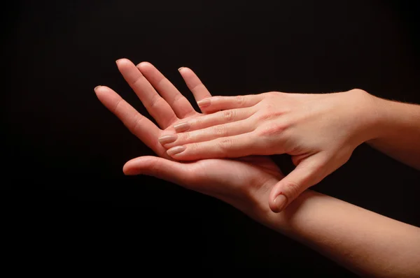 Female hands clapping — Stock Photo, Image