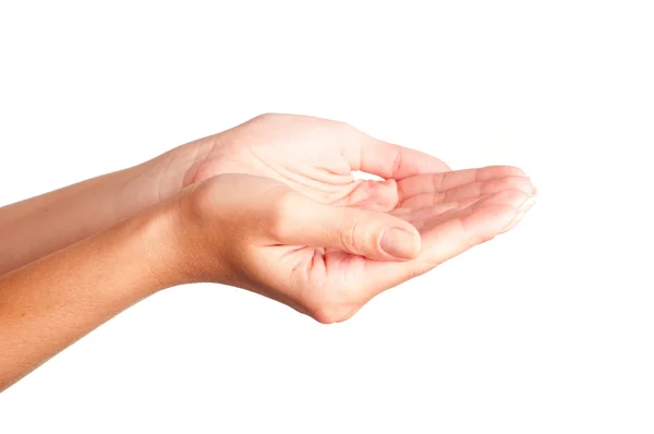 Hands holding something imaginary — Stock Photo, Image
