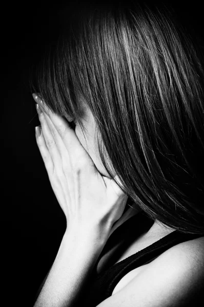 Depressed teenager girl. — Stock Photo, Image
