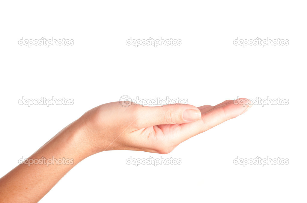 Hand holding something imaginary