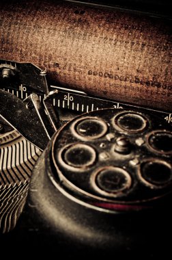 macro picture of old typewriters, retouching retro clipart