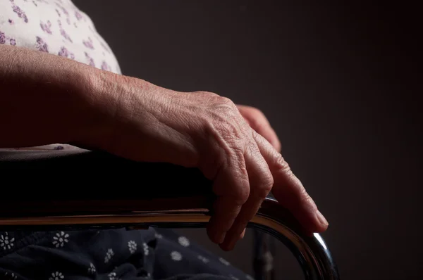 Hands Senior in wheelchair — Stock Photo, Image